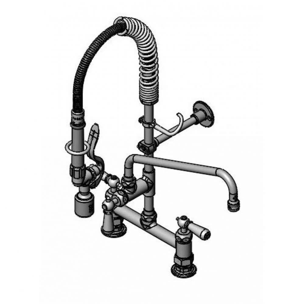 Mini-Pre-Rinse unit: 8&apos;&apos; Deck Mount, 12&apos;&apos; Swivel Nozzle, Ceramas, B-0107-C, Cl