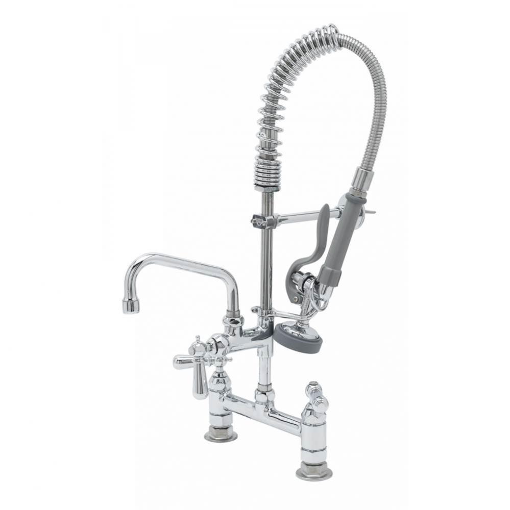 Mini-Pre-Rinse unit w/ B-0107, 6&apos;&apos; Swivel Nozzle, Club Handles &amp; Wall Bracket MINI P