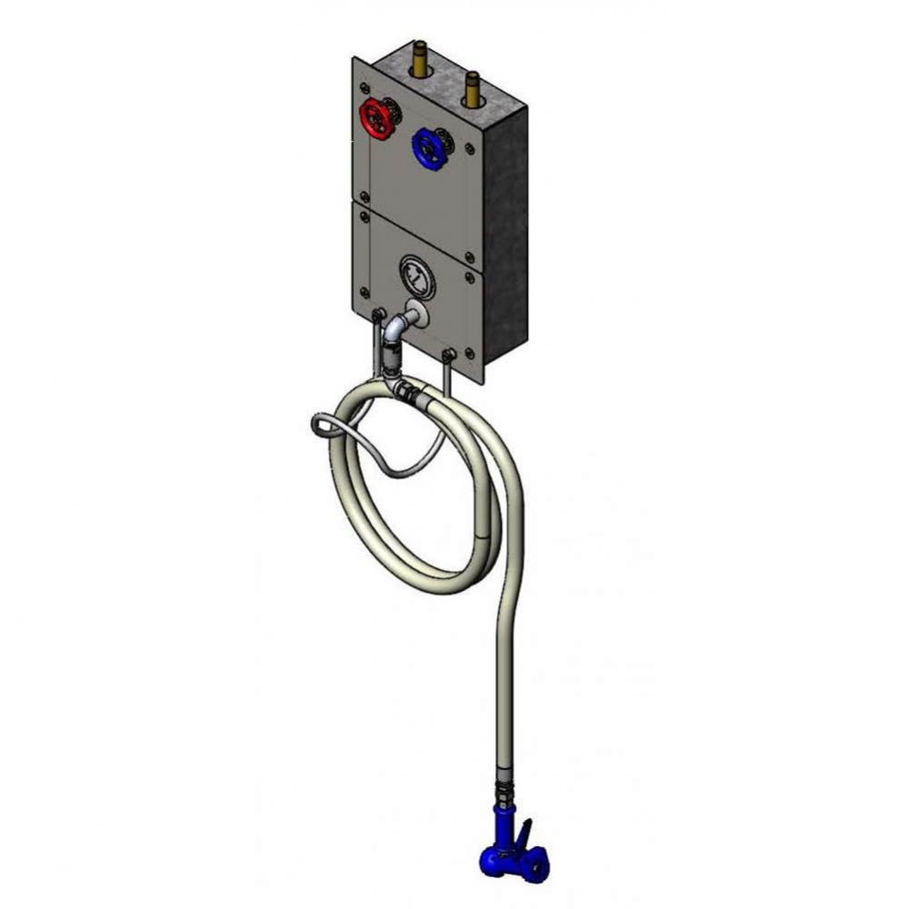 MV-0771-12R Washdown Station w/ B-0962 Vacuum Breakers, Recessed Cabinet