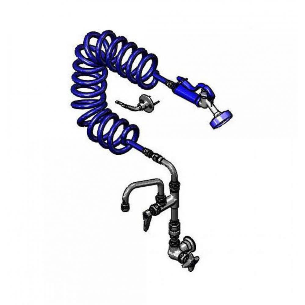 Pet Grooming, Single Hole Wall Mount w/ Vacuum Breaker, 9&apos; Coiled Hose &amp; PG-35AV Sprayer,