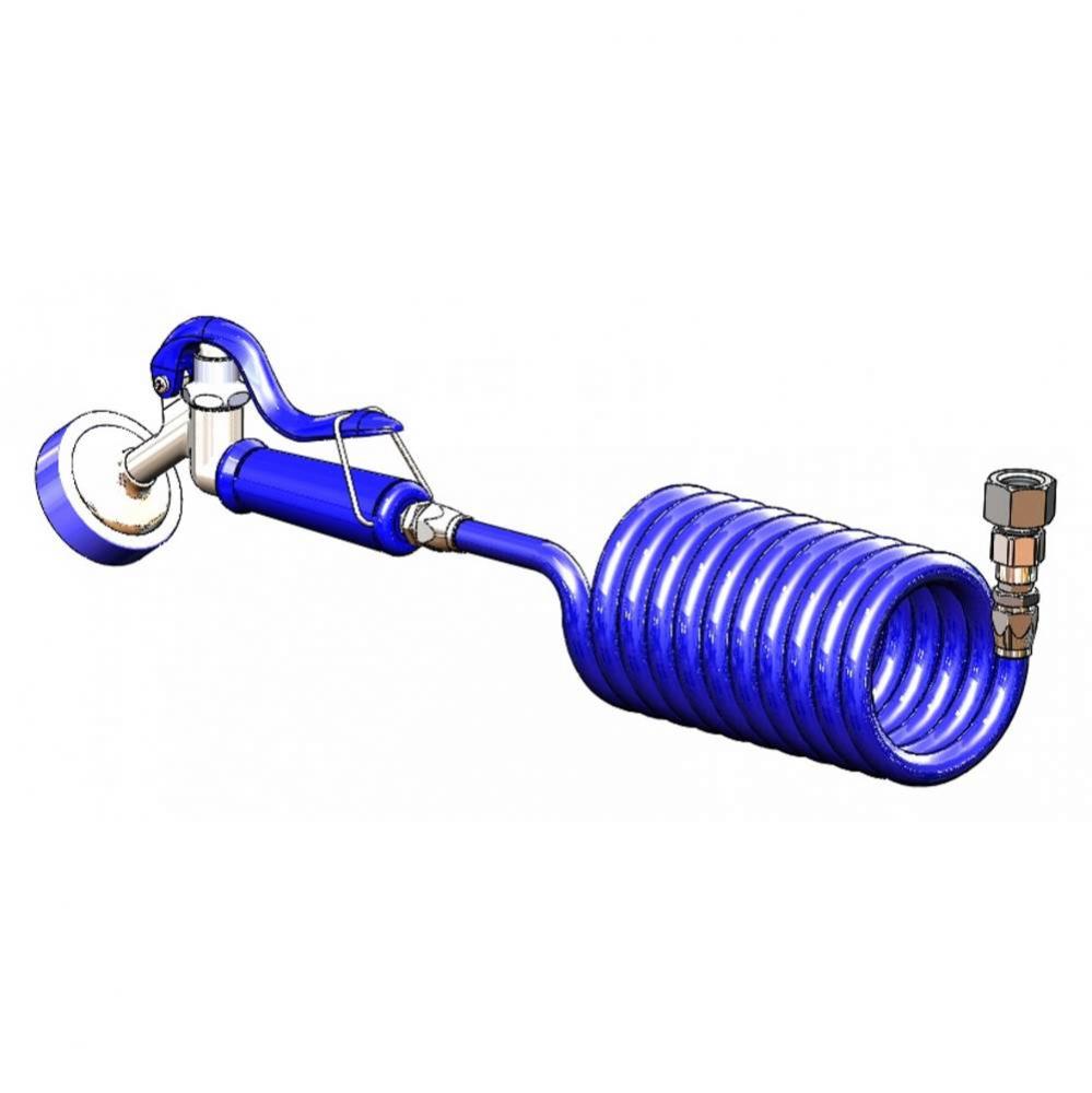 Pet Groom Aluminum Angled Spray Valve, Coiled Hose, Female Adapter to 1/2&apos;&apos; NPT Male Thr