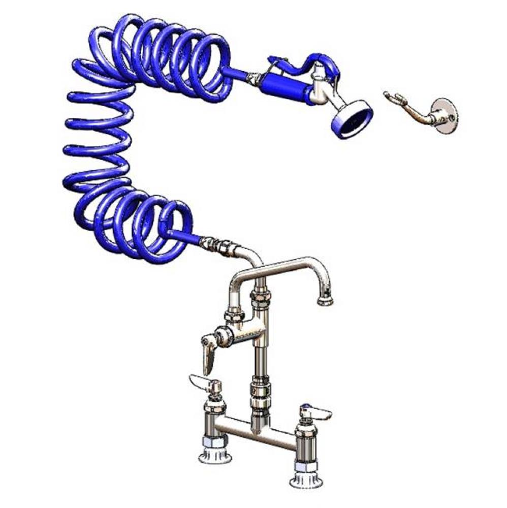 Pet Grooming Faucet, Deck 8&apos;&apos; C/C, Alum. Valve, Coil Hose, 8&apos;&apos; Add-On Faucet,