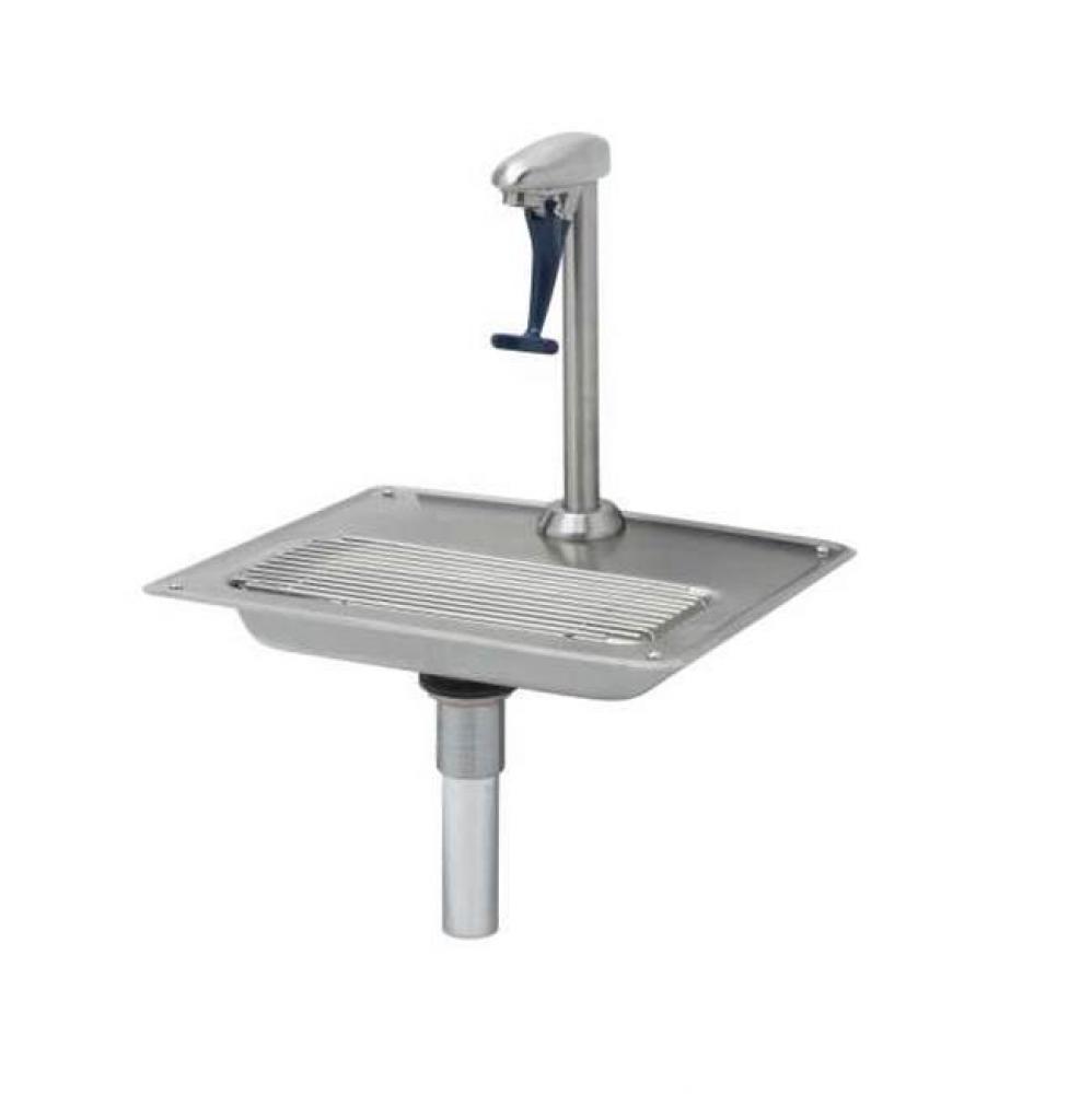 Deck Mount Stainless Steel Water Station w/ Pedestal Type Stainless Steel Glass Filler