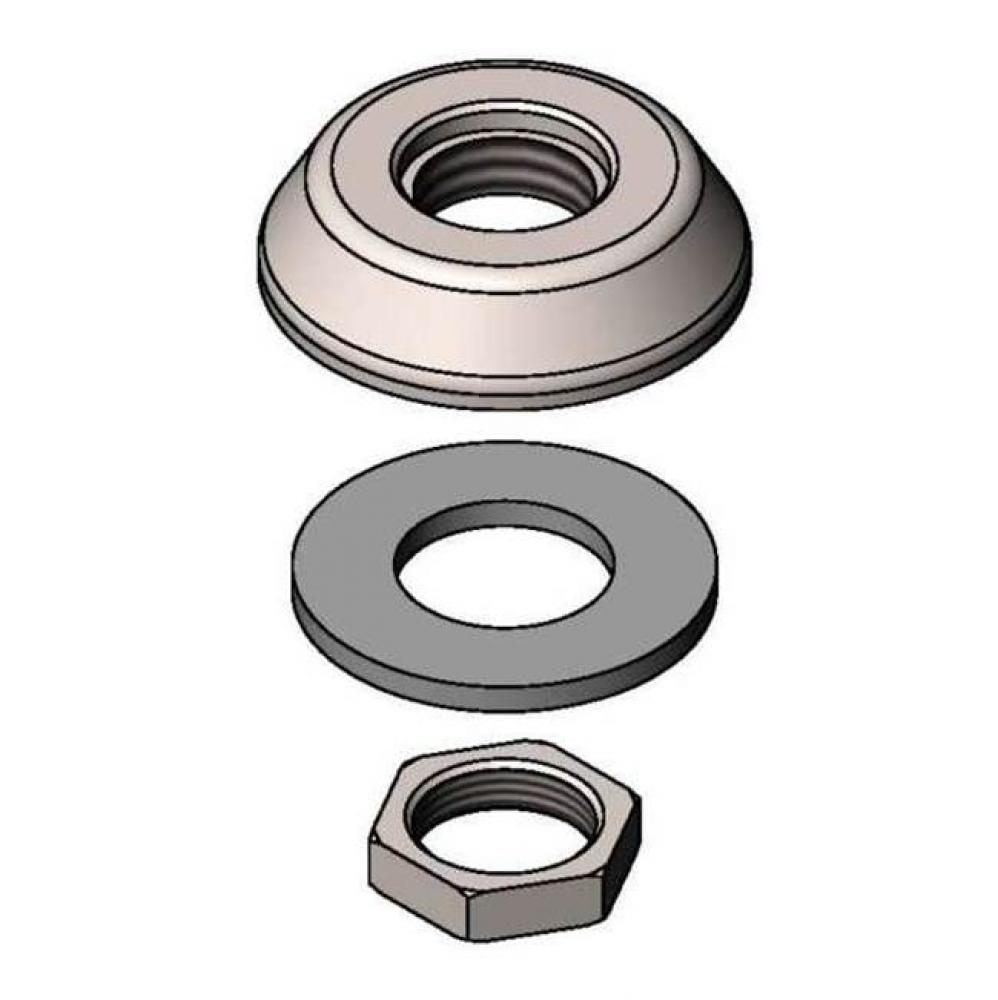Adjustable Stainless Steel Slip Deck Flange with Delrin Washer and Stainless Steel Hex Nut