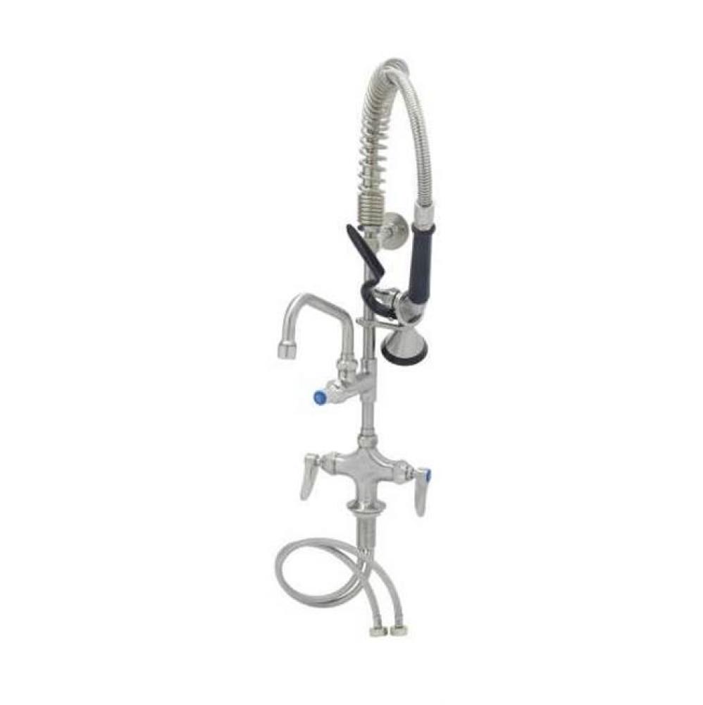 Stainless Steel Mini-Pre-Rinse unit with S-0107-Y, Single Hole Deck Mount Mixing Faucet with 6&apo