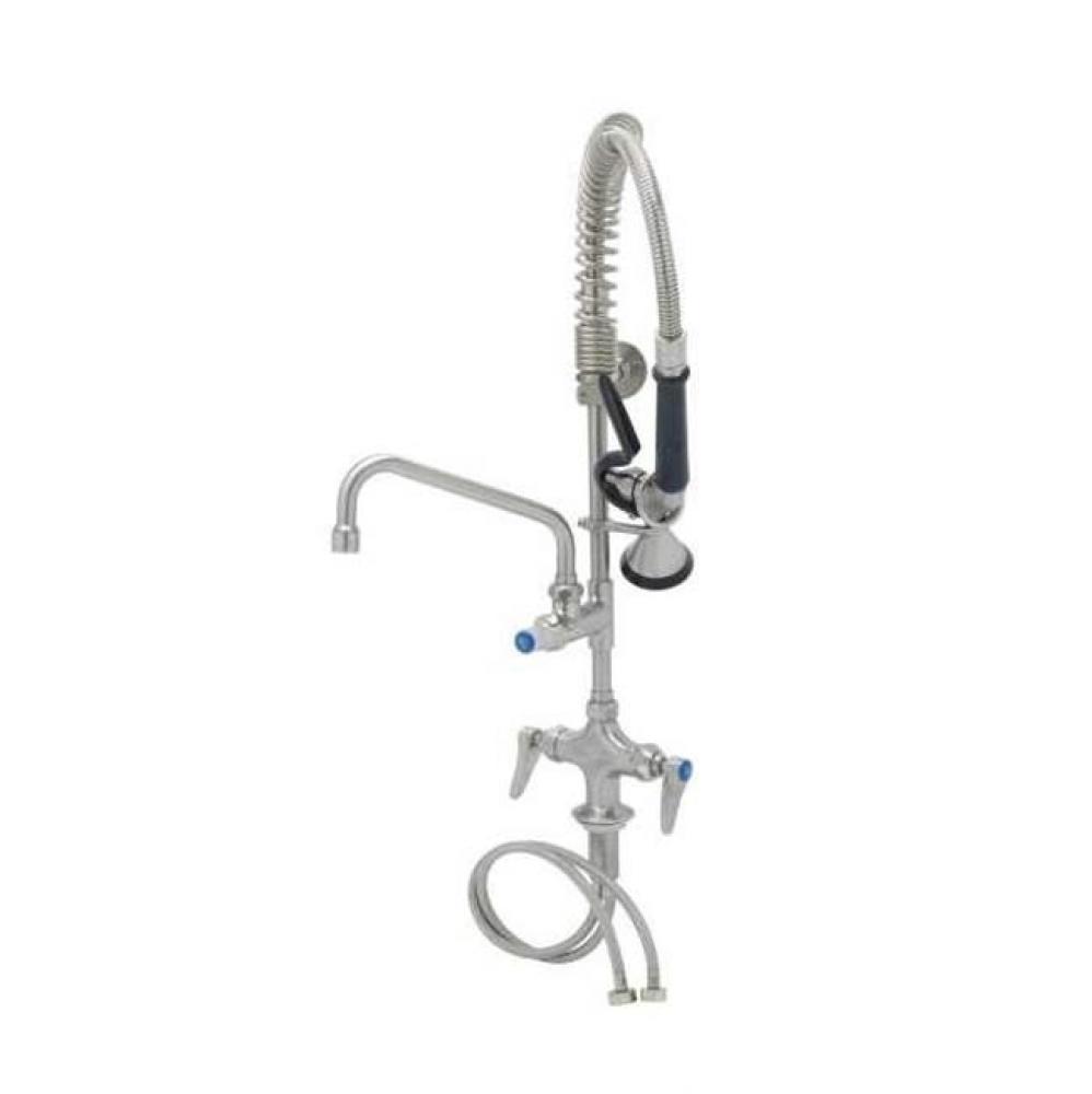Stainless Steel Mini-Pre-Rinse unit with S-0107-Y, Single Hole Deck Mount Mixing Faucet with 8&apo