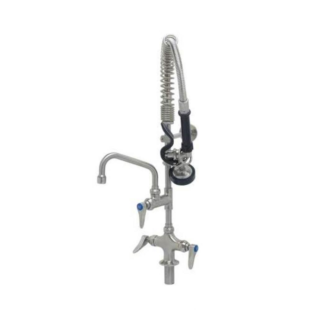 Stainless Steel Mini-Pre-Rinse unit w/ S-0107, 6&apos;&apos; Swing Nozzle, Lever Handles &amp; Wal