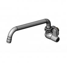 T&S Brass 5F-1WLB10 - Single Temp, Wall Mount Faucet, Ceramic, Lever Handle, 10'' Swing Nozzle, BSP Inlet Nipp