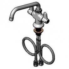 T&S Brass 5F-2SLX08 - Faucet, Deck Mount, Single Hole Base, 18'' Flexible Inlets, 8'' Swing Nozzle,