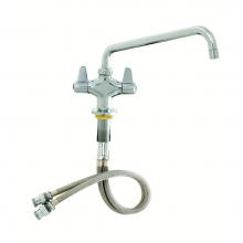 T&S Brass 5F-2SLX10A - Faucet, Deck Mount, Single Hole, 18'' Flexible Hoses, 10'' Swing Nozzle, 2.2 G