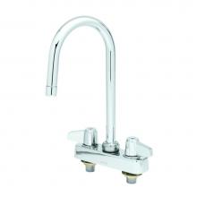 T&S Brass 5F-4CLX05 - Equip 4'' c/c Deck Mount Workboard Faucet, 5-1/2'' Swivel Gooseneck