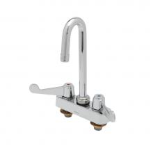 T&S Brass 5F-4CWX03A - Equip 4'' Deck Mount Workboard Faucet, 3'' Swivel Gooseneck, Aerator, 4'&