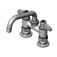 T&S Brass 5F-4DLS06 - Equip 4'' Deck Mount Swivel Base Faucet, 6'' Swing Nozzle & Supply Nipple