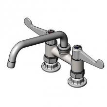 T&S Brass 5F-4DWX08 - Equip 4'' c/c Deck Mount Faucet, Swivel, 8'' Swing Nozzle, 4'' Wrist