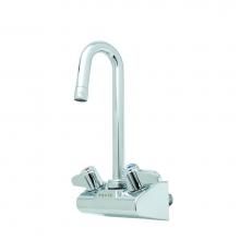 T&S Brass 5F-4WLX03 - Equip 4'' Wall Mount Faucet w/ 3'' Swivel Gooseneck, 2.2 gpm Aerator, Lever Ha