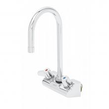 T&S Brass 5F-4WLX05 - Equip 4'' Wall Mount Faucet w/ 5-1/2'' Swivel Gooseneck, 2.2Gpm Aerator