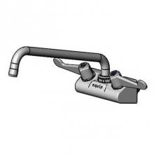 T&S Brass 5F-4WWX12 - Equip 4'' Wall Mount Faucet w/ 12'' Swing Nozzle, 4'' Wrist Handles,