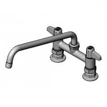 T&S Brass 5F-6DLS10A - 6'' Deck Mount Faucet, 10'' Swing Nozzle, 2.2 GPM Aerator, Lever Handles, Supp