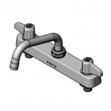 T&S Brass 5F-8CLX06 - Equip 8'' c/c Deck Mount Workboard Faucet, 6'' Swing Nozzle, Lever Handles