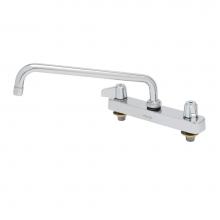 T&S Brass 5F-8CLX12 - Equip 8'' Deck Mount Workboard Faucet, 12'' Swing Nozzle, Lever Handles