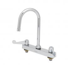 T&S Brass 5F-8CWX05 - Equip 8'' c/c Deck Mount Workboard Fct w/ 5-1/2'' Swivel Gooseneck, 4'&ap