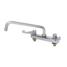 T&S Brass 5F-8CWX10 - Equip 8'' Deck Mount Workboard Faucet, 10'' Swing Nozzle, 4'' Wrist-