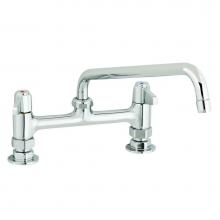 T&S Brass 5F-8DLS06 - equip 8'' Deck Mount Faucet, Lever Handles, 6'' Swing Nozzle & 1/2'&a