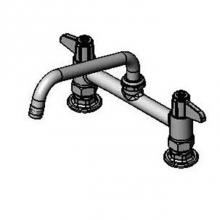 T&S Brass 5F-8DLS08 - equip 8'' Deck Mount Faucet, Lever Handles, 8'' Swing Nozzle & 1/2'&a