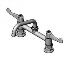 T&S Brass 5F-8DWS06 - equip 8'' Deck Mount Faucet, Wrist Handles, 6'' Swing Nozzle & 1/2'&a