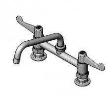 T&S Brass 5F-8DWS08 - equip 8'' Deck Mount Faucet, Wrist Handles, 8'' Swing Nozzle & 1/2'&a