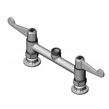 T&S Brass 5F-8DWX00 - Equip 8'' c/c Deck Mount Faucet, Swivel Outlet, Less Nozzle, 4'' Wrist-Action