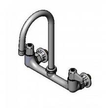 T&S Brass 5F-8WLB05 - 8'' Wall Mount Faucet, Lever Handles, 5 1/2'' Swivel Gooseneck & 1/2'