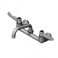 T&S Brass 5F-8WWB06 - 8'' Wall Mount Faucet, 4'' Wrist-Action Handles, 6'' Swing Nozzle &a