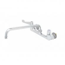 T&S Brass 5F-8WWB12 - 8'' Wall Mount Faucet, 4'' Wrist-Action Handles, 12'' Swing Nozzle &