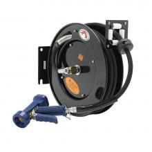 T&S Brass 5HR-222-12 - Hose Reel, Open, Powder Coated Steel, 3/8'' ID x 25' Hose, Front Trigger Water Gun