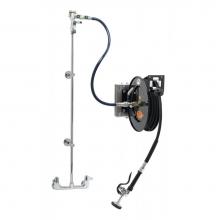 T&S Brass 5HR-232-01WE1 - EQUIP Hose Reel System, 8'' Wall Mount Base Faucet, 3/8'' x 35' Hose, Wal