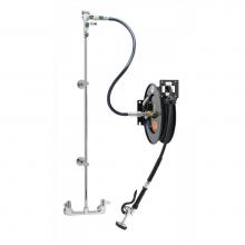 T&S Brass 5HR-232-01XE1 - EQUIP Hose Reel System, 8'' Wall Mount Base Faucet, 3/8'' x 35' Hose
