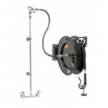 T&S Brass 5HR-242-01WE1 - EQUIP Hose Reel System, 8'' Wall Mount Base Faucet, 3/8'' x 50' Hose, Wal