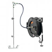 T&S Brass 5HR-242-01XE1 - EQUIP Hose Reel System, 8'' Wall Mount Base Faucet, 3/8'' x 50' Hose