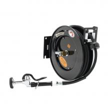 T&S Brass 5HR-242-01 - Hose Reel, Open, Powder Coated Steel, 50' x 3/8'' ID Hose with Spray Valve EQUIP