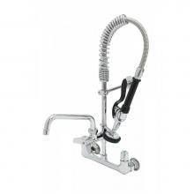 T&S Brass 5MPH-8WLN-08 - Equip Mini-PRU: 8'' Wall Mount Faucet, 5SV, 8'' Swing Nozzle, Lever Handles, W