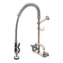 T&S Brass 5PR-8W06 - Pre-Rinse, Wall Mount Base, 8'' Centers, 6'' Wall Bracket, 6'' Add-O