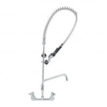 T&S Brass 5PR-8W12-C - Pre-Rinse Unit: 8'' Wall Mount, Low-Flow Spray Valve, Add-On Faucet & 12''