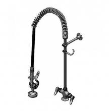 T&S Brass B-0113-B-20R - EasyInstall Pre-Rinse, Spring Action, Single Hole Base, Flex Lines, Wall Brkt, 20'' Rise