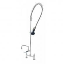 T&S Brass B-0123-A08-B08 - EasyInstall Pre-Rinse, Spring Action, Deck Mount, 8'' Centers, 8'' Add-On, Wal