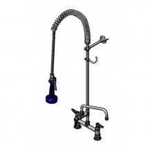 T&S Brass B-0123-A10-B08C - EasyInstall Pre-Rinse, Spring Action, 8'' Deck Mount Base, 10'' Add-On Fct, Wa