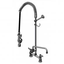 T&S Brass B-0123-ADF12-BJ - EasyInstall Pre-Rinse, 8'' Deck Mount, 12'' Add-On Faucet, B-0107-J, Wall Brac