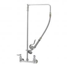 T&S Brass B-0131 - Pre-Rinse, Overhead Swivel Arm, 8'' Wall Mount Base, B-0107 Spray Valve