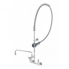 T&S Brass B-0133-01-CR-8C - EasyInstall Pre-Rinse: Spring Action, 8'' Wall Mount, ADF w/ 14'' Nozzle, Cera