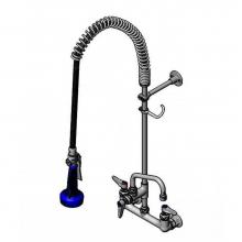 T&S Brass B-0133-A06-B08 - EasyInstall Pre-Rinse, Spring Action, 8'' Wall Mount Base, 6'' Add-On, Wall Br